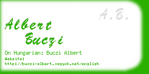 albert buczi business card